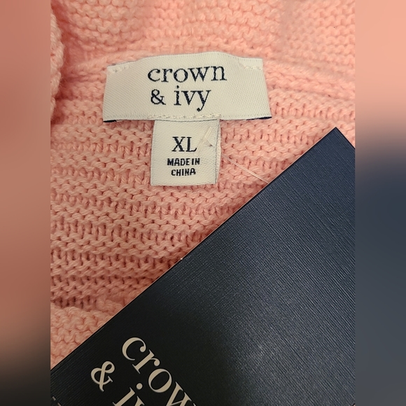NWT Crown & Ivy size XL pink sweater - Picture 6 of 7